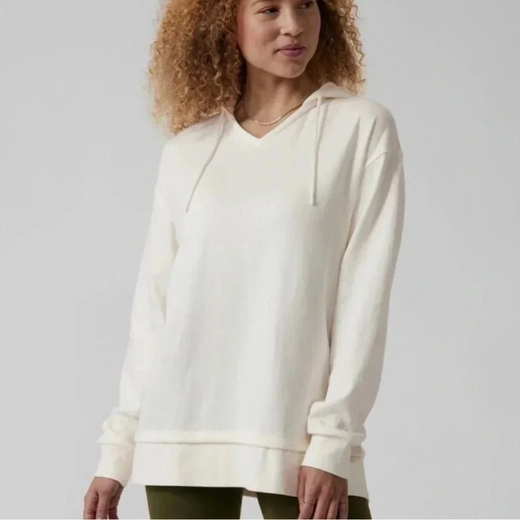 Athleta Sundown Alliance Pullover Hooded Sweatshirt Ivory Size Small - Picture 1 of 8